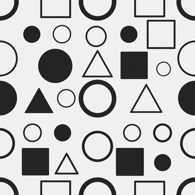 Black and White Geometric Shapes Pattern