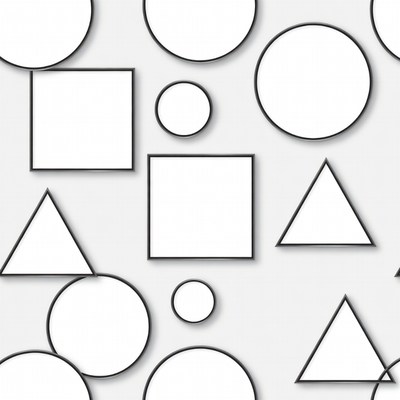 White Geometric Shapes Pattern