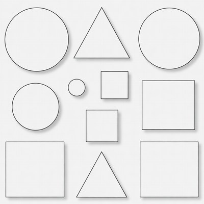 Basic Geometric Shapes Outline Set