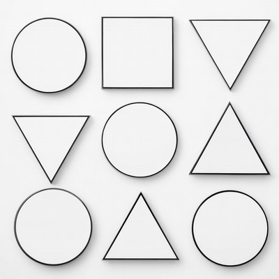 9 Basic Geometric Shapes Grid