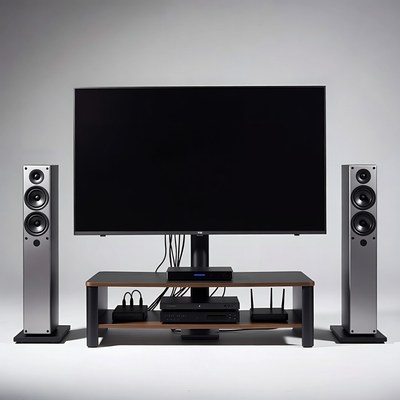Home theater TV with speakers