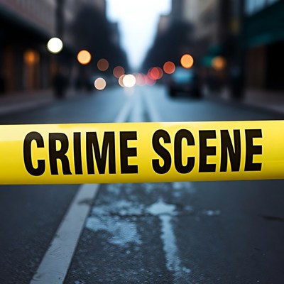 Crime Scene Tape on Urban Street