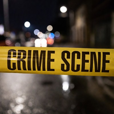 Crime Scene Tape at Night