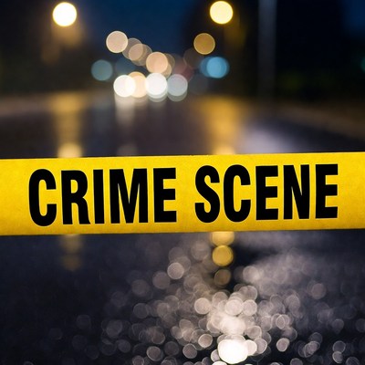 Crime Scene Tape at Night