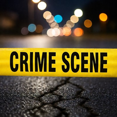 Crime Scene Tape at Night