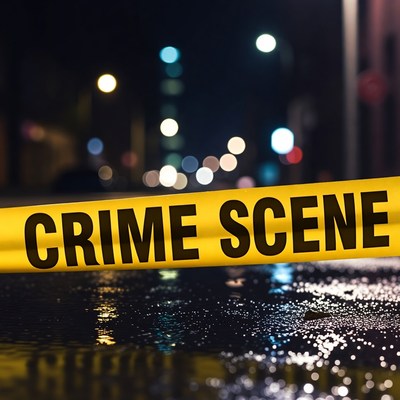 Crime Scene Tape at Night