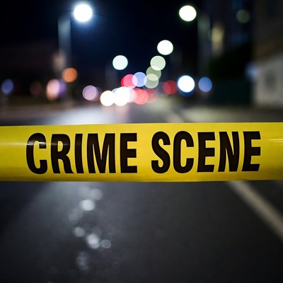 Crime Scene Tape at Night