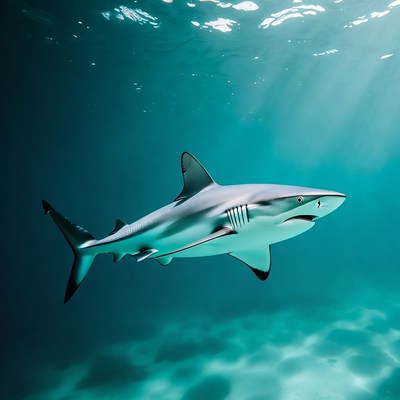 Blacktip shark swimming underwater
