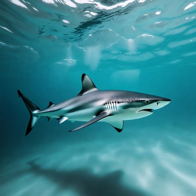 Blacktip shark swimming underwater