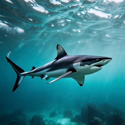 Blacktip shark swimming underwater