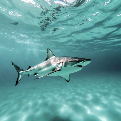 Blacktip shark swimming underwater