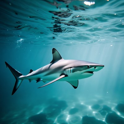 Blacktip shark swimming underwater
