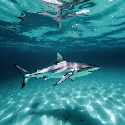 Blacktip shark swimming underwater