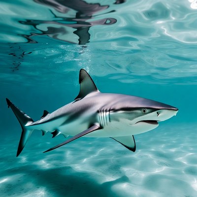 Blacktip shark swimming underwater