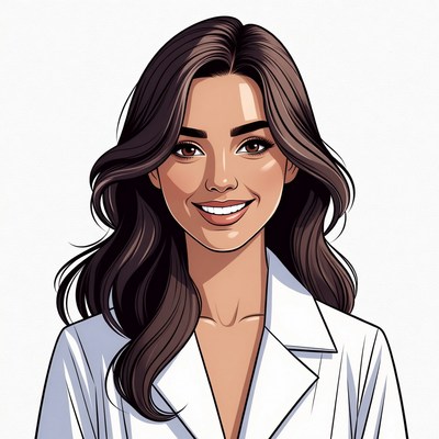 Smiling woman in white blazer