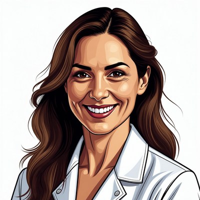 Smiling woman with brown hair