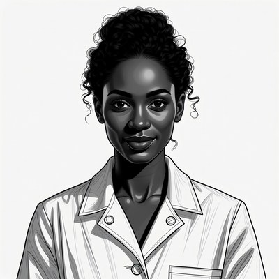 African-American woman in white coat