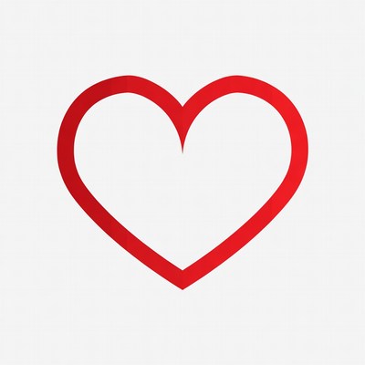 Red heart outline illustration