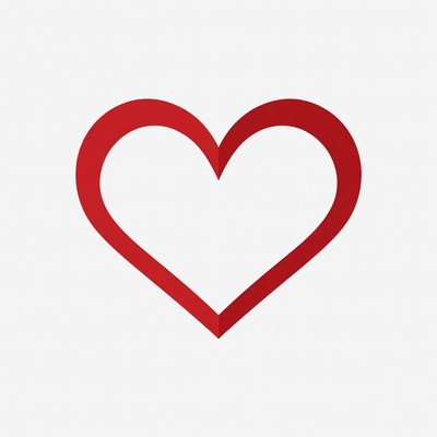 Red heart outline illustration