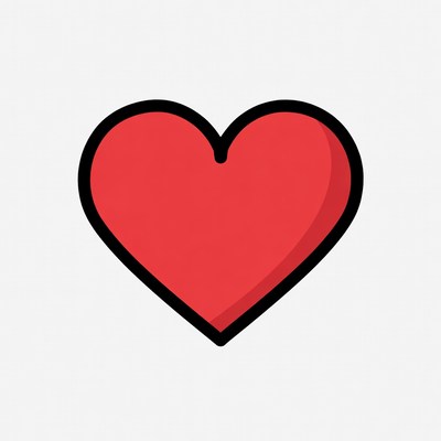 Red heart clipart icon