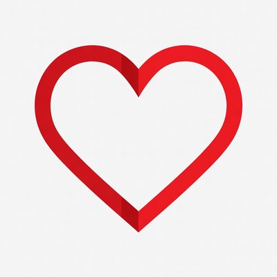 Red heart outline illustration