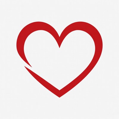 Red heart outline illustration