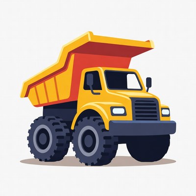 Yellow Dump Truck Illustration