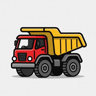 Red Dump Truck Illustration