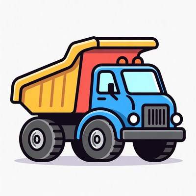 Blue Dump Truck Illustration