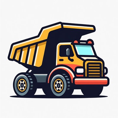 Yellow Dump Truck Illustration