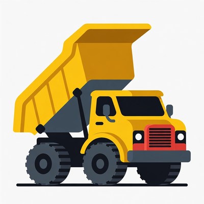 Yellow Dump Truck Illustration