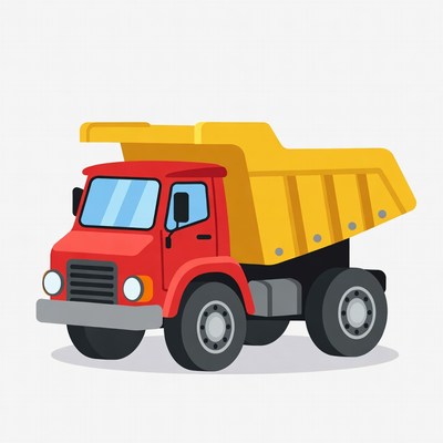 Red Dump Truck Illustration