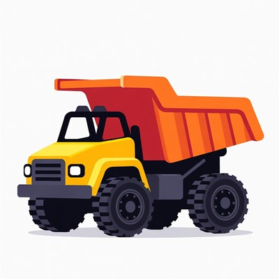 Yellow Dump Truck Illustration