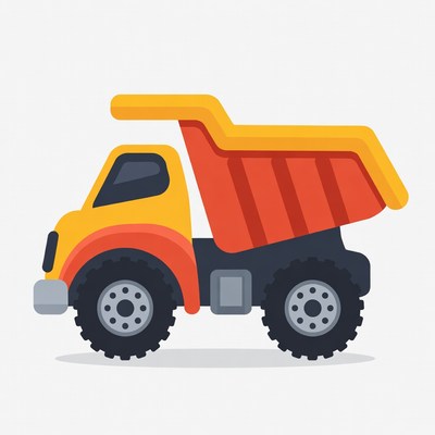 Yellow Dump Truck Illustration