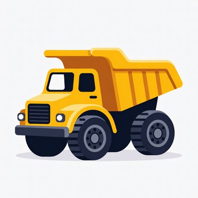 Yellow Dump Truck Illustration