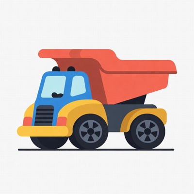 Red dump truck illustration