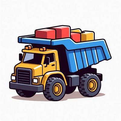 Yellow Dump Truck with Colored Blocks