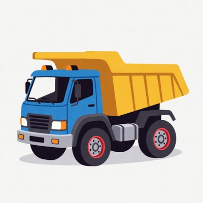 Blue Dump Truck Illustration