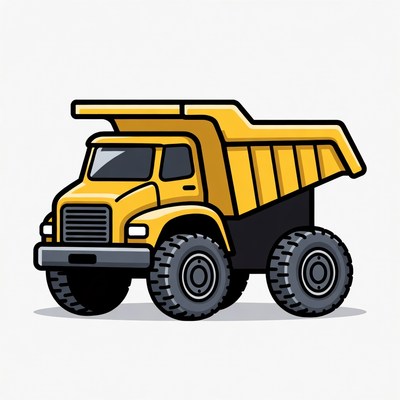 Yellow Dump Truck Illustration