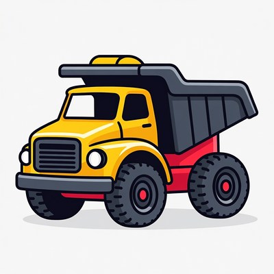 Yellow Dump Truck Illustration