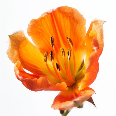 Orange lily flower isolated