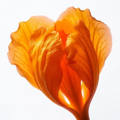 Orange flower on white background
