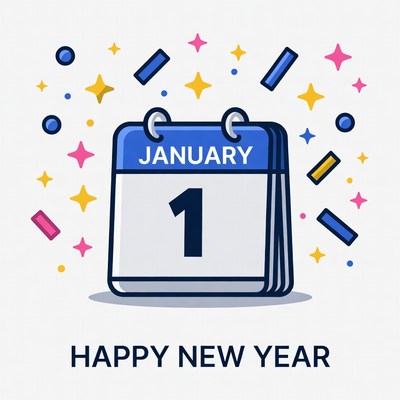 January Calendar Happy New Year