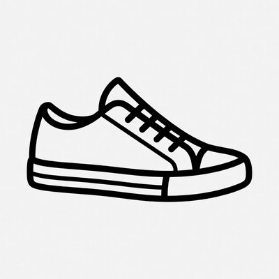 Black Outline Sneaker Illustration