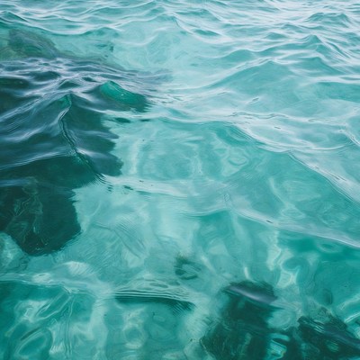 Clear turquoise ocean water with rocks