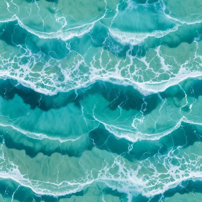 Turquoise Ocean Waves Pattern