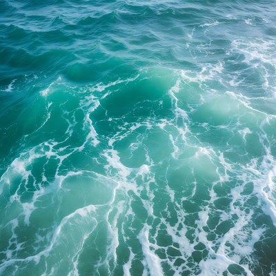 Turquoise Ocean Waves Closeup