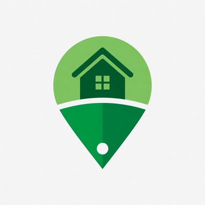 Green House Location Pin Icon