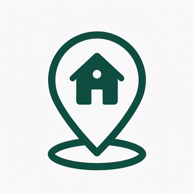 Green house location pin icon