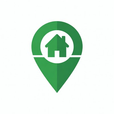 Green house location pin icon